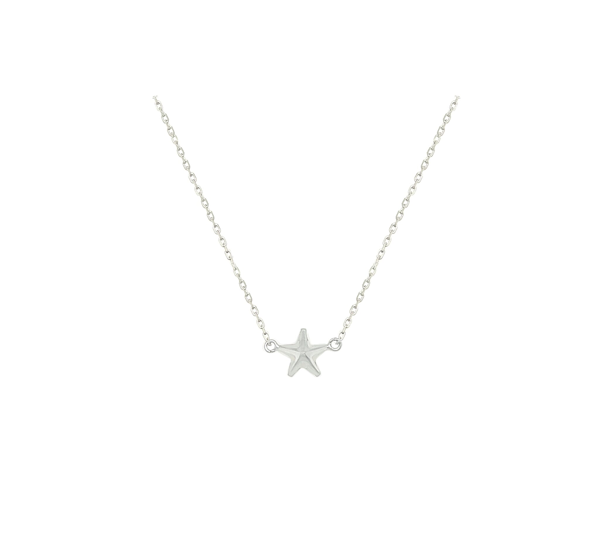 Asfour Crystal 925 Sterling Silver Star Necklace