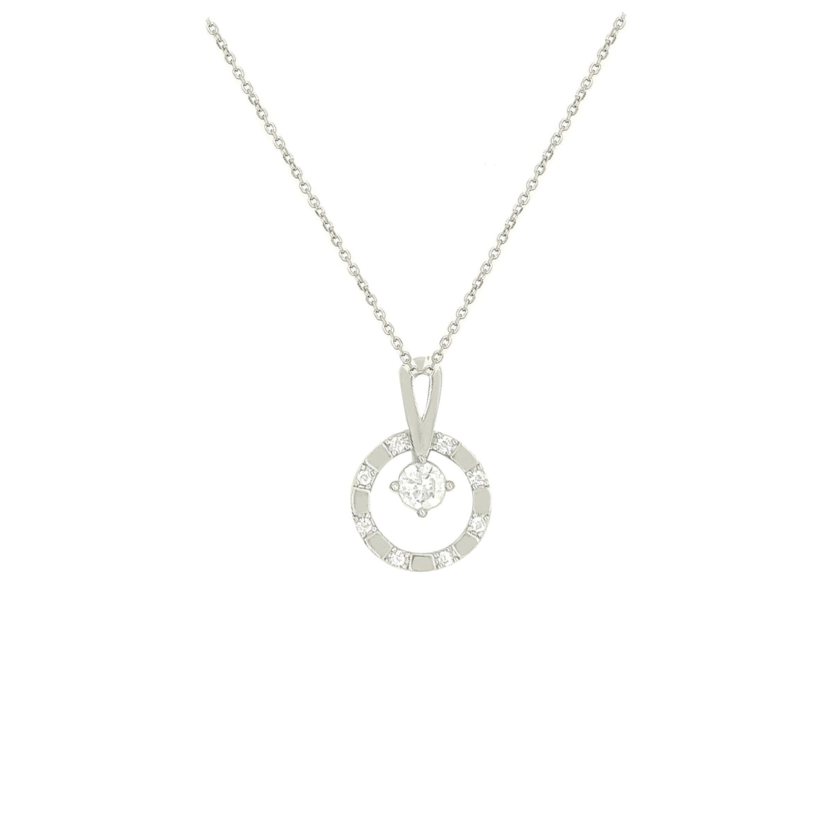 Asfour Crystal 925 Sterling Silver  Round Chain Necklace