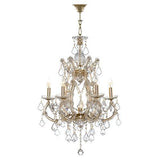Asfour Crystal - Maria Theresa Chandelier - 7 Bulbs - Gold - Pendeloque Clear