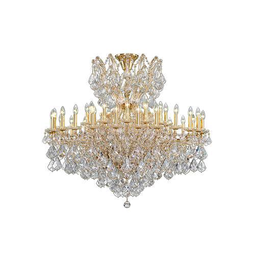 Asfour Crystal - Maria Theresa Chandelier - 36 Bulbs - Gold - Drop Clear