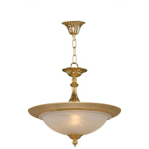 Brass - 3 Bulbs - Gold - Alabaster