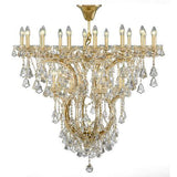 Asfour Crystal - Maria Theresa Chandelier - 25 Bulbs - Gold - Pendeloque Clear