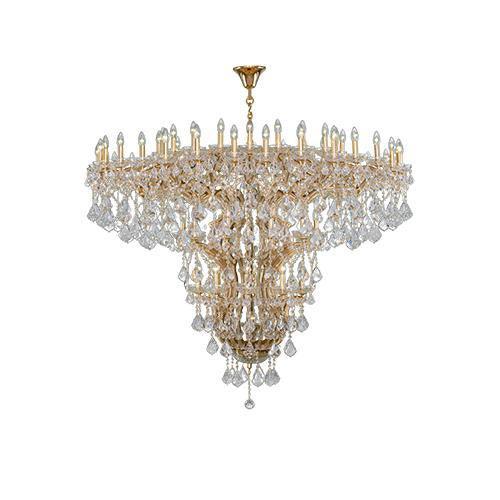 Asfour Crystal - Maria Theresa Chandelier - 71 Bulbs - Gold - Pendeloque Clear