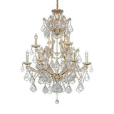 Asfour Crystal - Maria Theresa Chandelier - 10 Bulbs - Gold - Pendeloque Clear