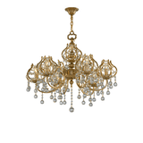 Classic Chandelier Asfour 6 Bulbs Gold Oxide