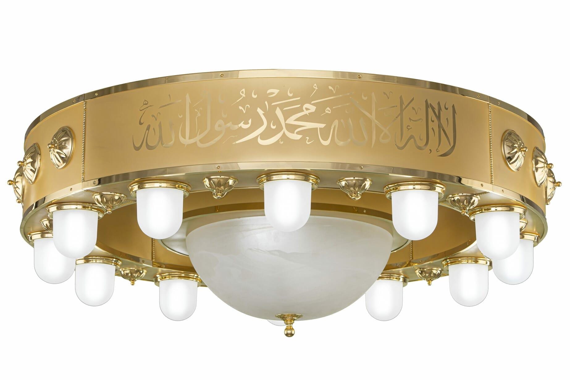 Ceiling Lamp S.Zaib 144*50cm Gold Without Crystal - 14 Bulb