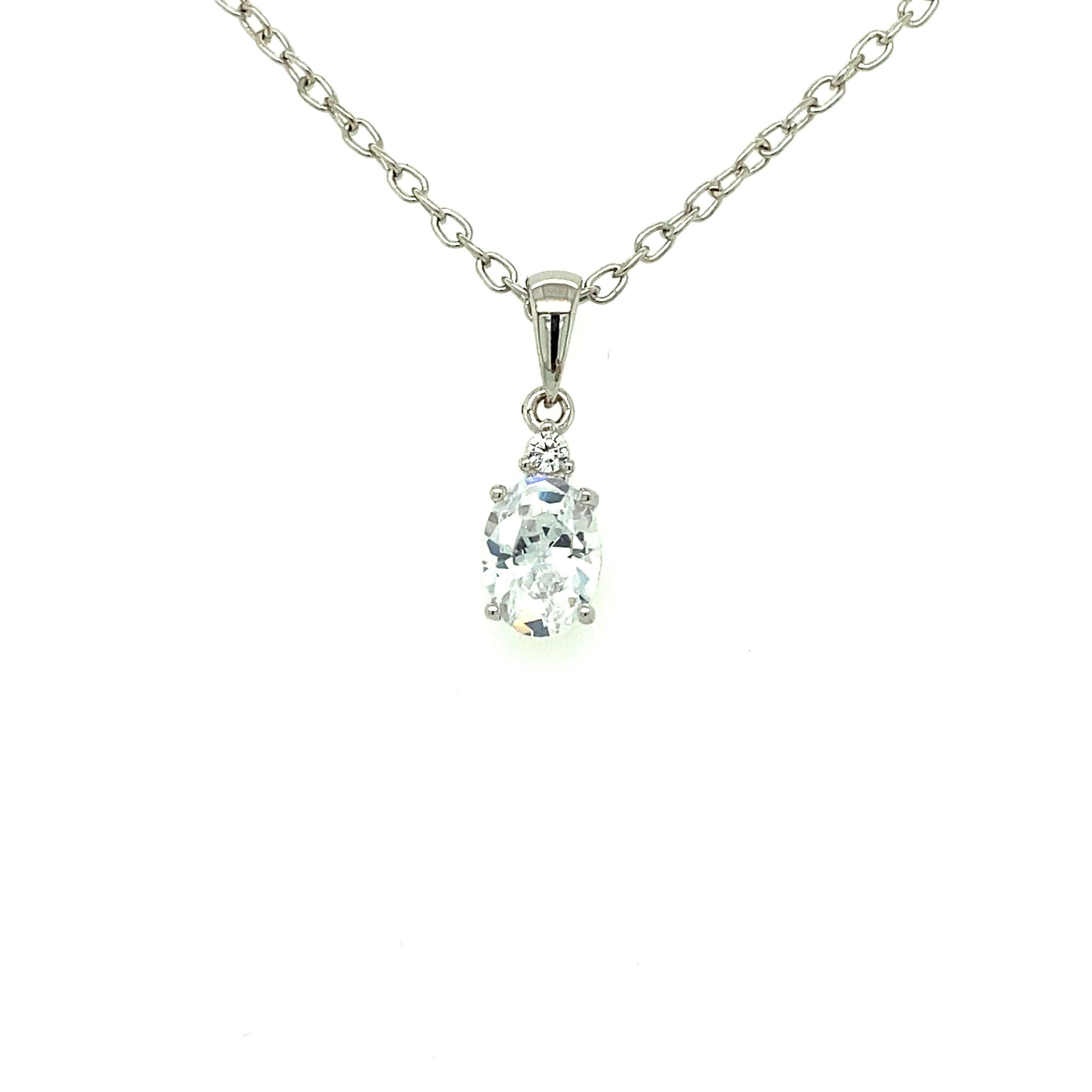Asfour Crystal Silver Accessories Necklace TP22171-W - 925 Sterling Silver