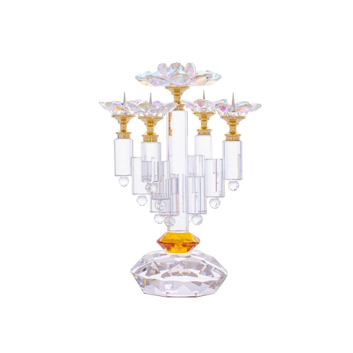 Crystal Candlestick - GOLD - AB - Asfour Crystal