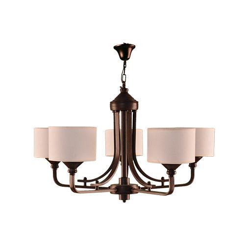 TIARA - 5 Bulbs - Chandelier - Brown Antique