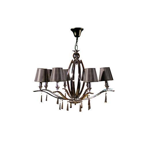 TIARA - 8 Bulbs - Chandelier Chrome Black Satin Pin- Brown Antique