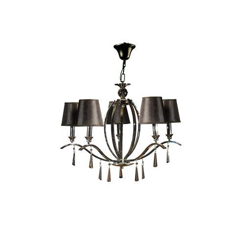 TIARA - 5 Bulbs - Chandelier Black Satin Pin - Chrome