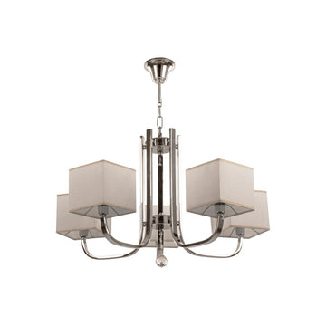 Tiara Chandelier - 5 Bulbs - Chrome - Asfour Crystal
