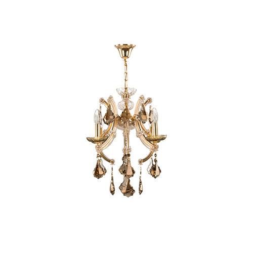 TIARA - 4 Bulbs - Chandelier golden lacquer - honey comb - Gold