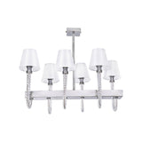 Tiara Ceiling Lamp - 6 Bulbs - Crystal X White Shades