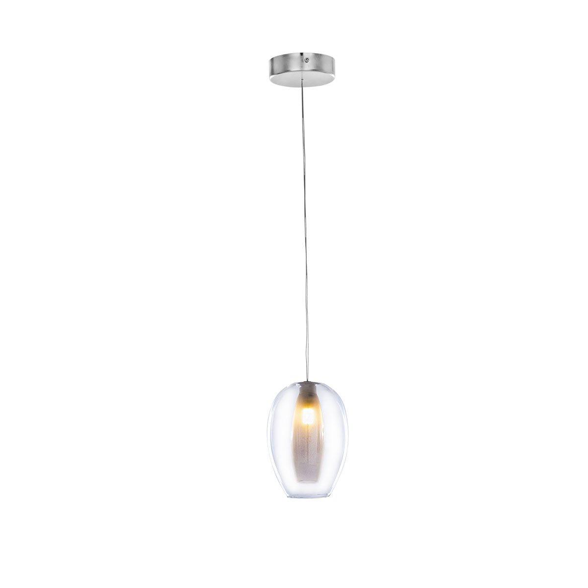 Tiara Pendant - 1 Bulb - Chrome - Asfour Crystal