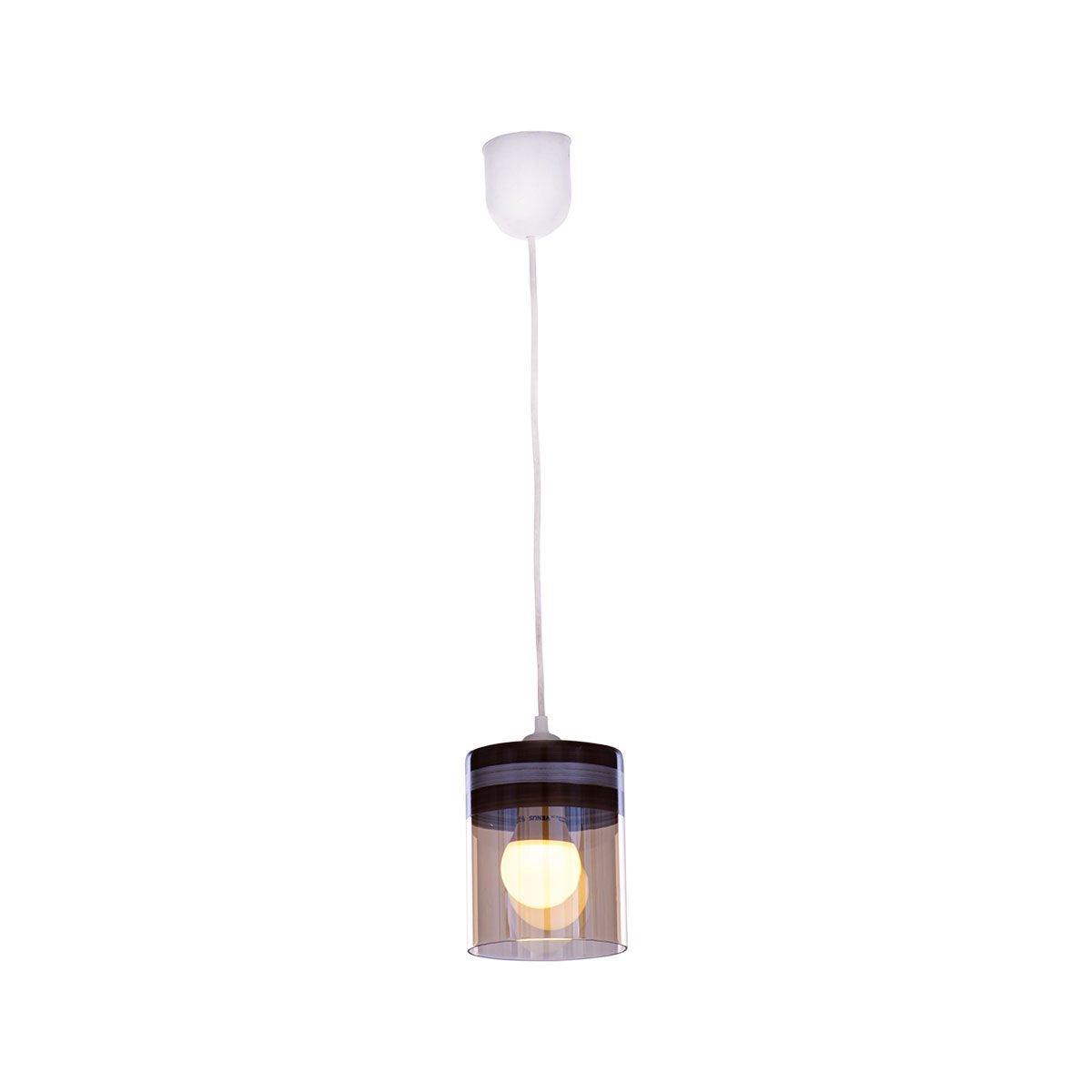 Tiara Pendant - 1 Bulb - Grey - Asfour Crystal