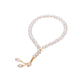 Crystal Rosary clear meduim beads Gold Separator
