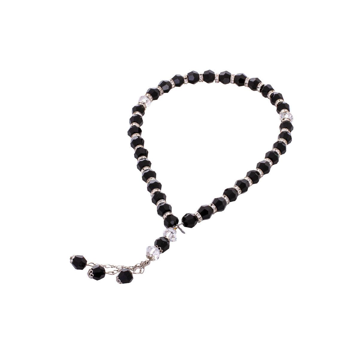 Rosary - Black - Gold Separator - Asfour Crystal