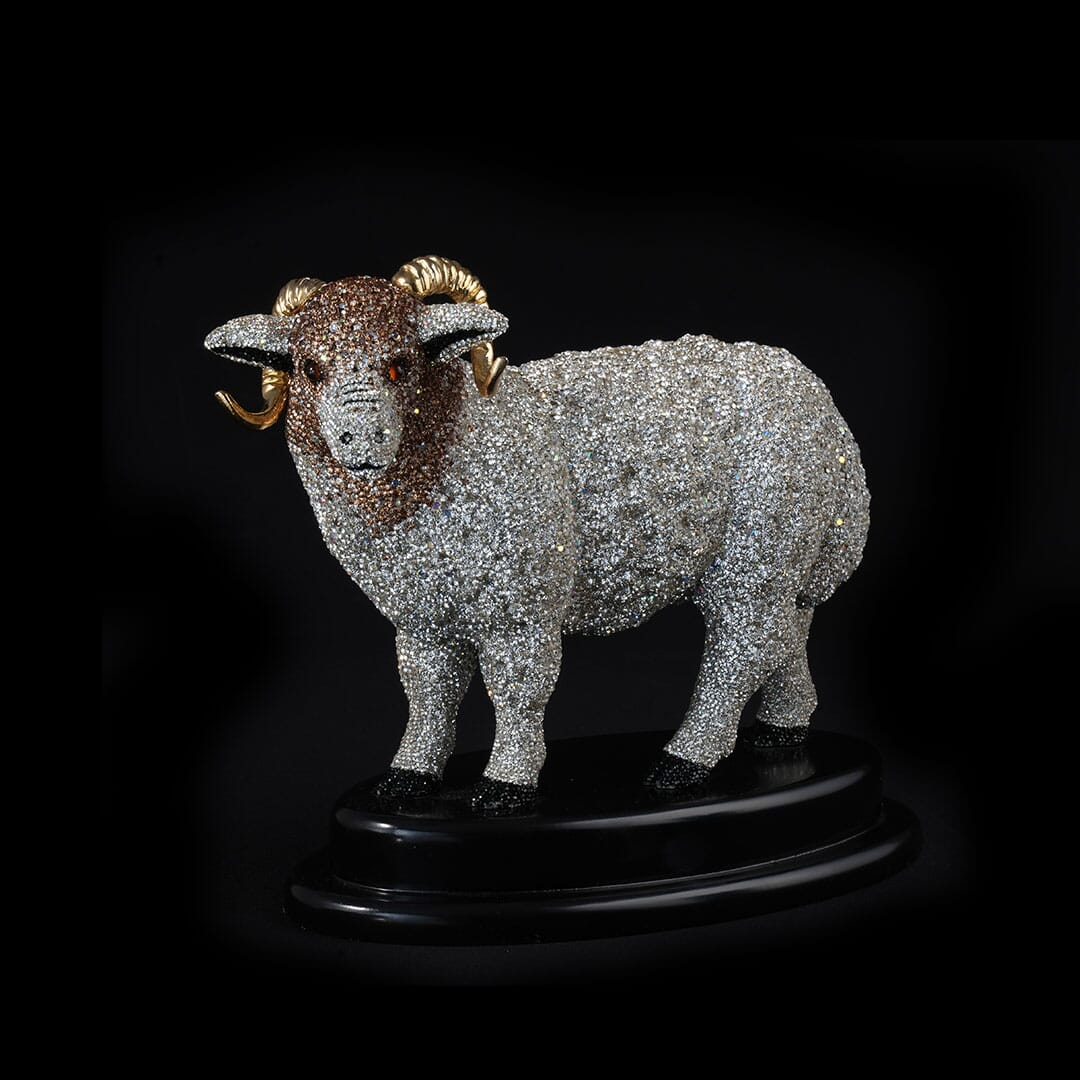 Ram Inlaid With Colored Lobes 12*30*22
