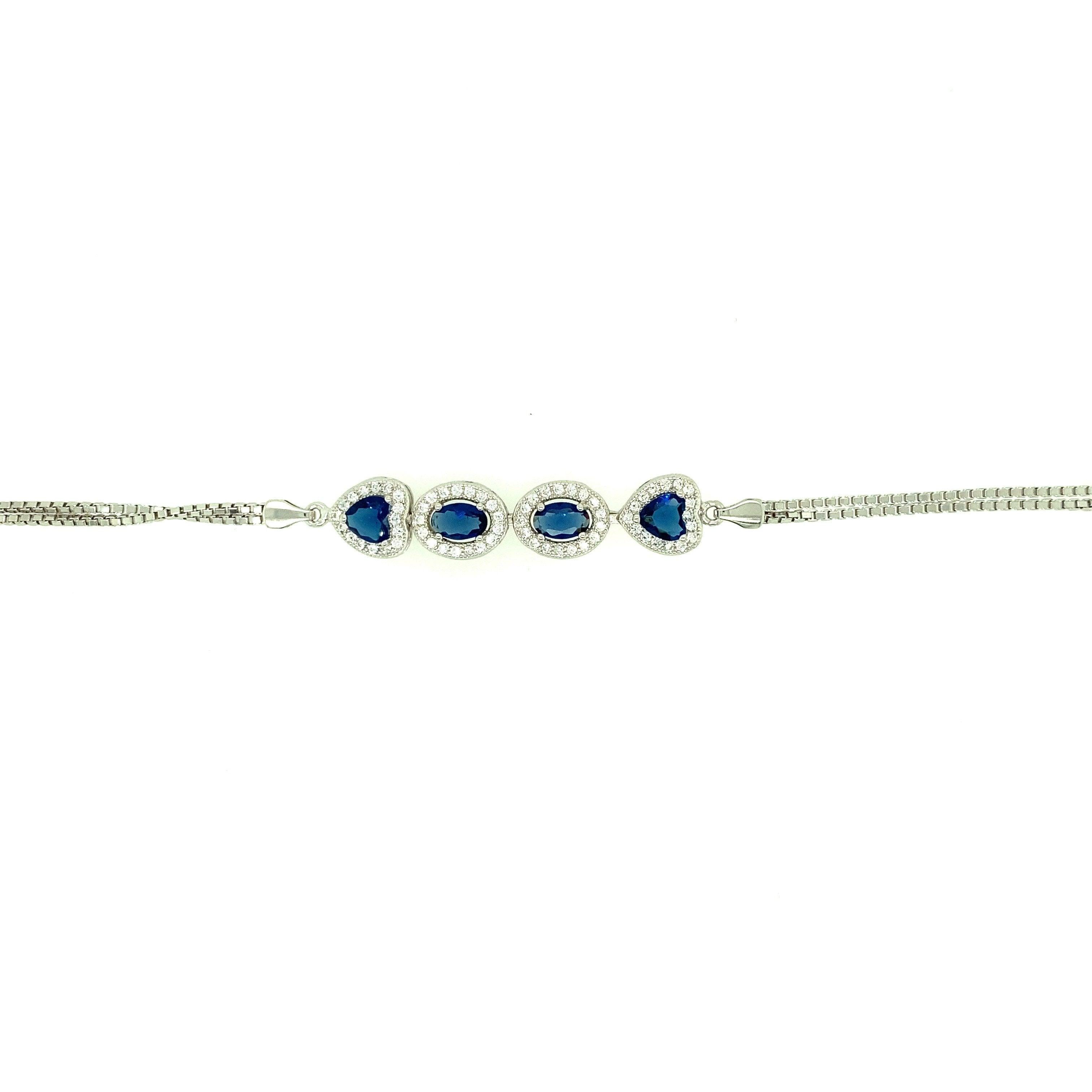 Bracelet B1603-b - 925 Sterling Silver - Asfour Crystal
