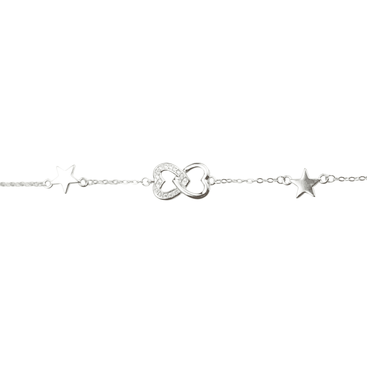 Asfour rounded Zircon Stone 925 Silver Chain-Bracelet - B1905
