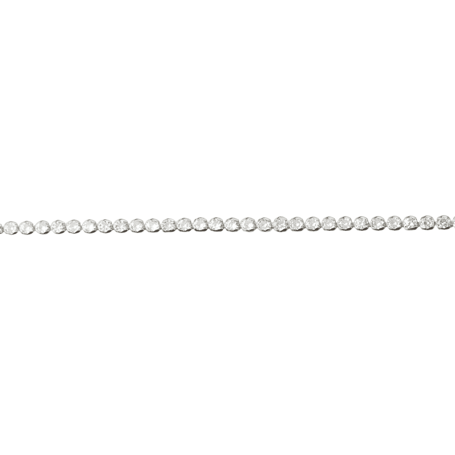 Asfour rounded Zircon Stone 925 Silver Chain-Bracelet - B1906