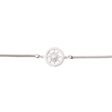 Asfour rounded Zircon Stone 925 Silver Chain-Bracelet - B1909