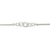 Asfour rounded Zircon Stone 925 Silver Chain-Bracelet - B1910