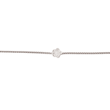 Asfour rounded Zircon Stone 925 Silver Chain-Bracelet - B1917