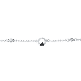 Asfour rounded Zircon Stone 925 Silver Chain-Bracelet - B1920