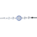 Asfour rounded Zircon Stone 925 Silver Chain-Bracelet - B1925