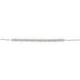 Asfour rounded Zircon Stone 925 Silver Chain-Bracelet - B1944