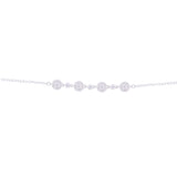 Asfour Crystal 925 Sterling Silver Chain Bracelet Inlaid With Zircon