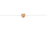 Asfour Crystal Chain Bracelet With Golden Shadow Heart Design In 925 Sterling Silver BE0020-D