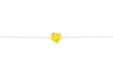 Asfour Crystal Chain Bracelet With Yellow Heart Design In 925 Sterling Silver BE0020-Y-5