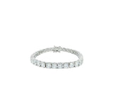 Asfour 925 Silver Circle Bracelet With Clear Zircon Lobes - Silver