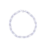 Asfour 925 Sterling Silver Tennis Bracelet Inlaid With Zircon Stones