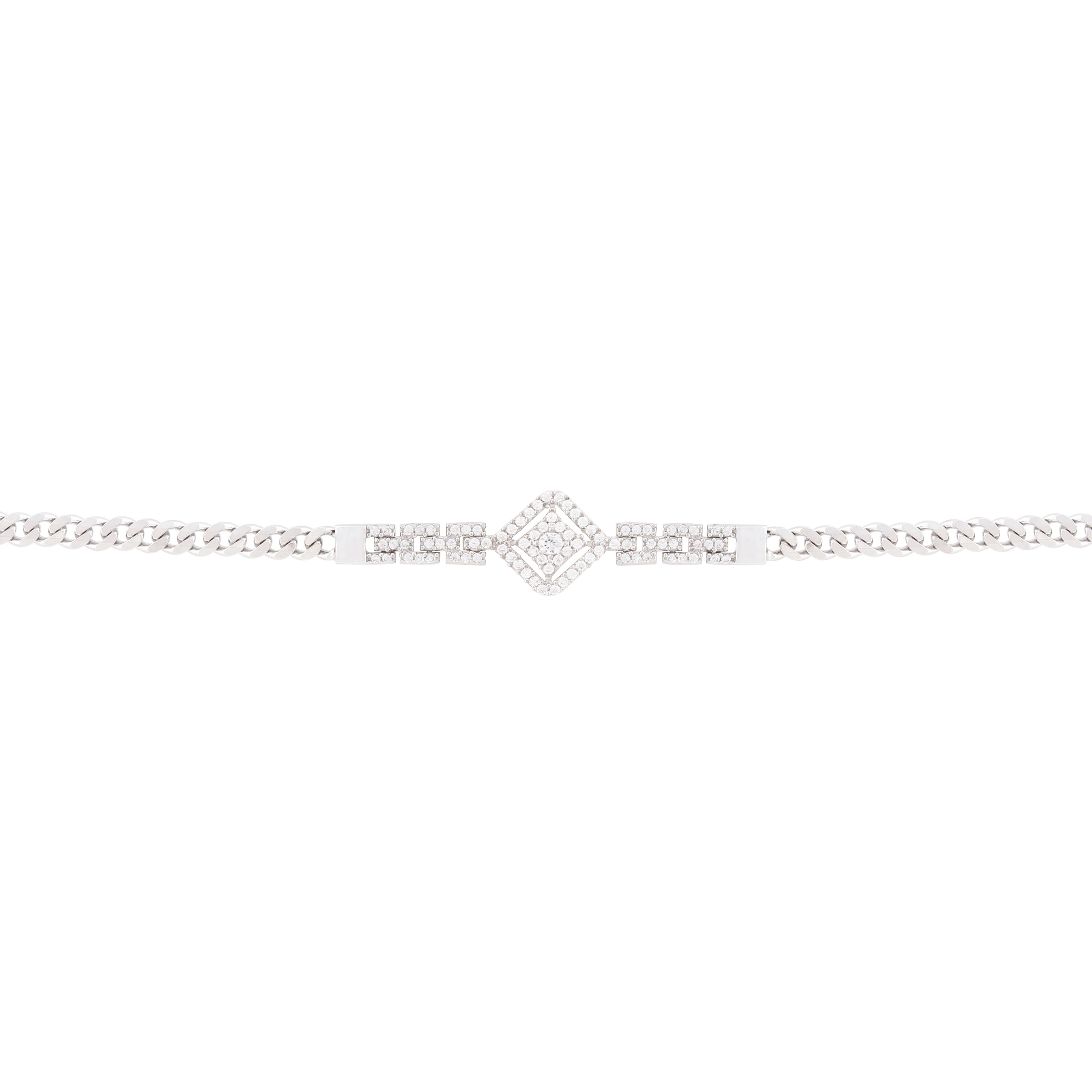 Asfour Curb Chain Bracelet In 925 Sterling Silver