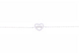 Asfour 925 Sterling Silver Infinity & Heart Bracelet BR0481
