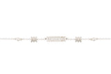 Asfour Chain Bracelet With Zircon Bar Design In 925 Sterling Silver BR0487