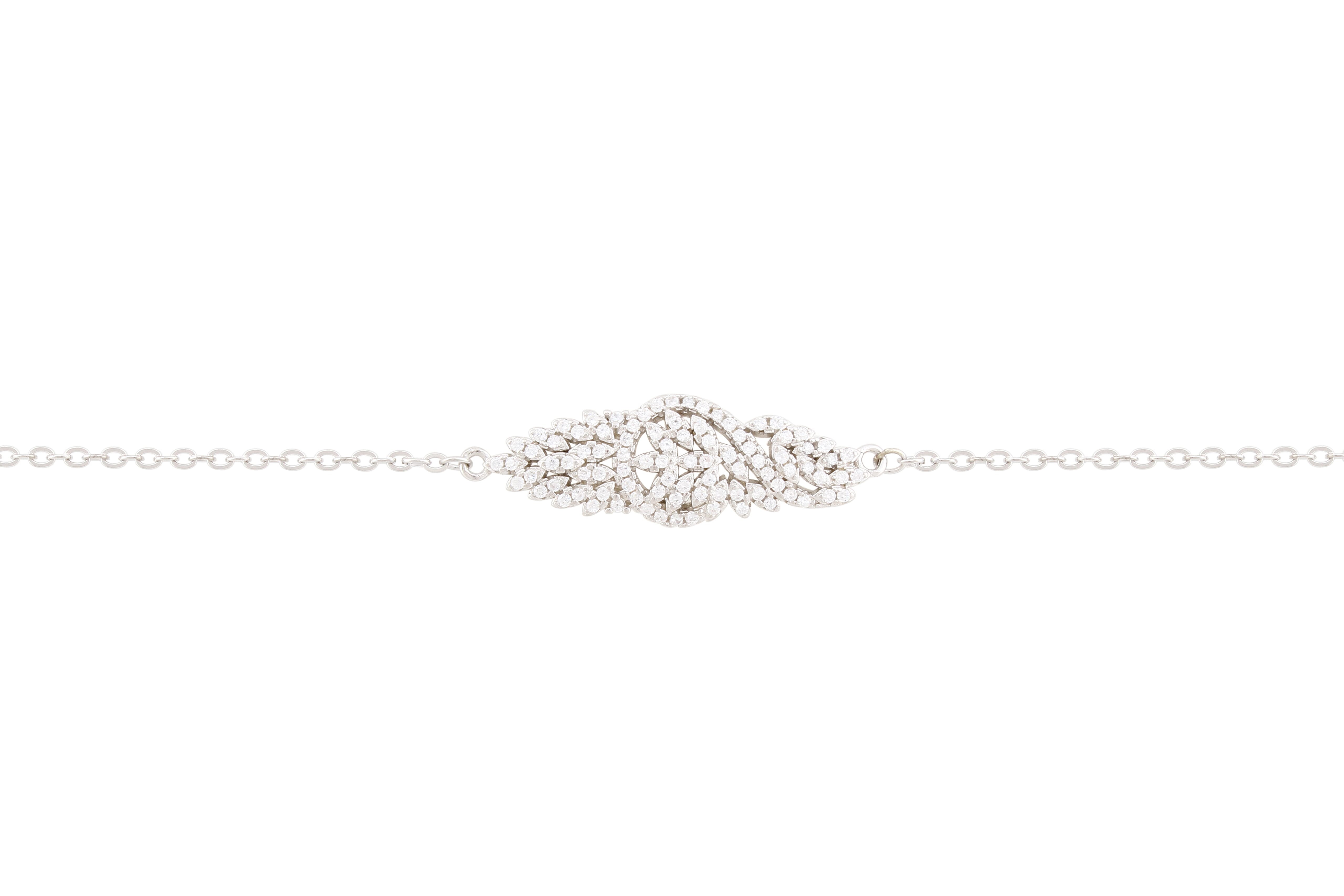 Asfour Chain Bracelet With Art Deco Design In 925 Sterling Silver BR0496