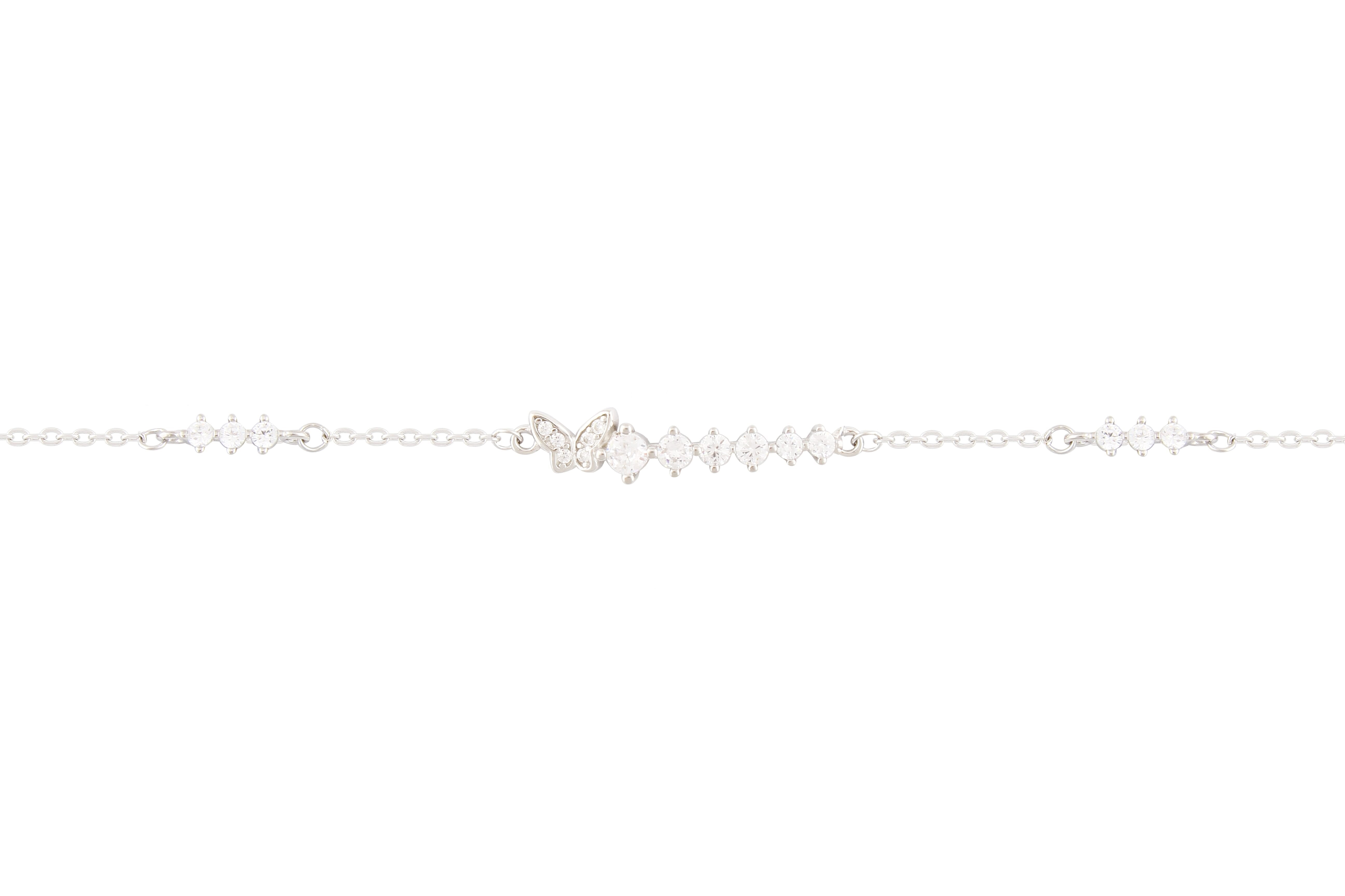 Asfour Chain Bracelet With Butterfly Design In 925 Sterling Silver BR0519