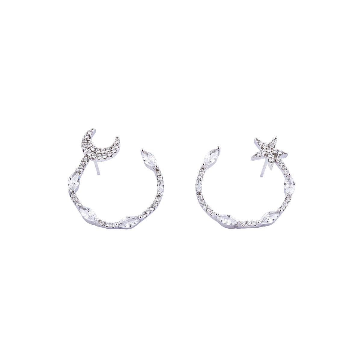 Earring E1419 - 925 Sterling Silver - Asfour Crystal