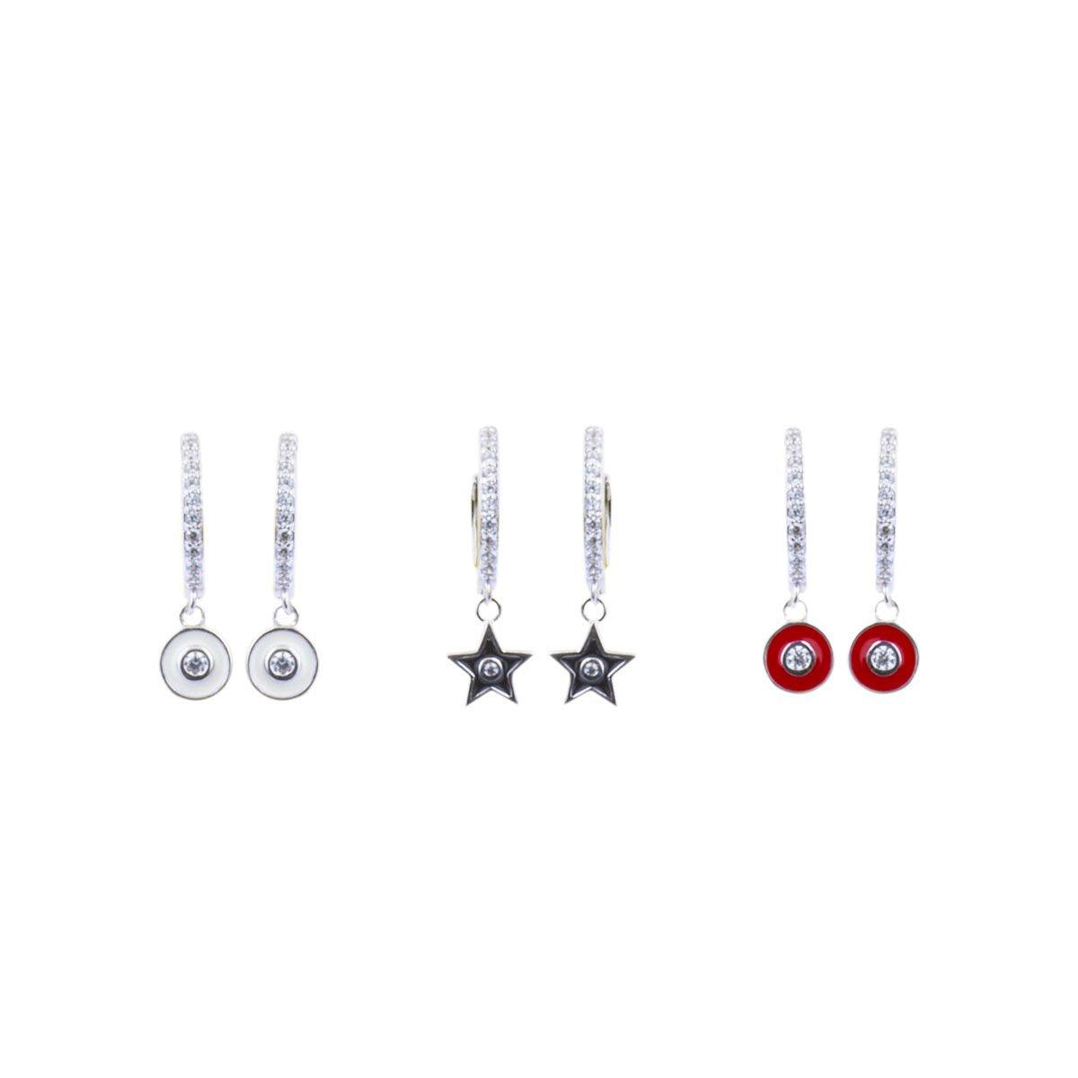 Earring E1452-S - 925 Sterling Silver - Asfour Crystal