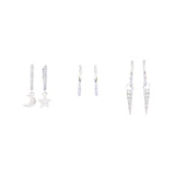 Earring E1455 - 925 Sterling Silver - Asfour Crystal