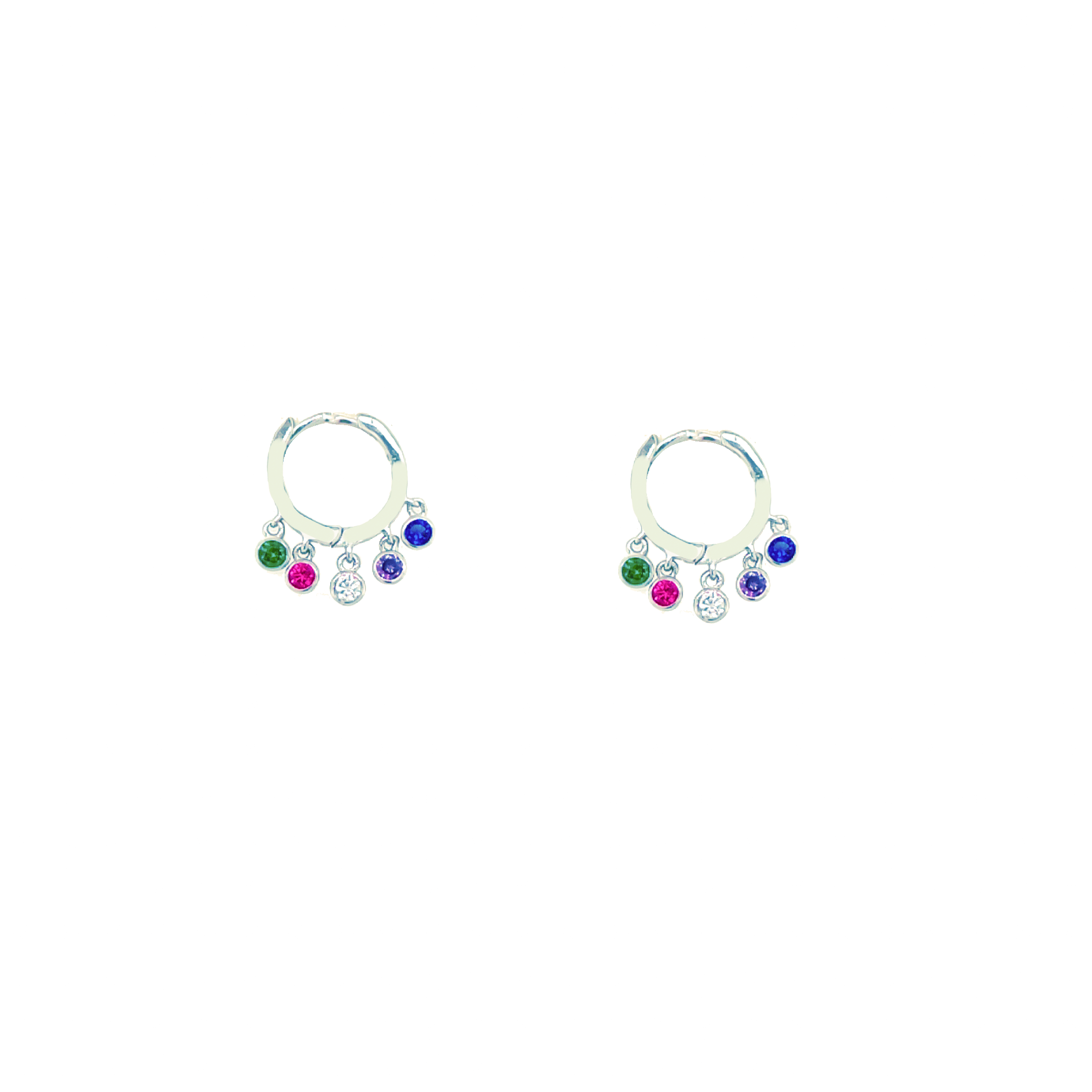 Asfour Sterling Silver 925 Colorful Round Cloves Earring - Silver ...