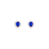 Asfour Stud Earrings with a Blue zircon Stone