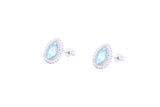 Asfour Stud Earrings with a Light Rose zircon Stone