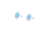Asfour Stud Earrings with a Aquamarine zircon Stone