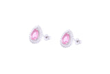 Asfour Stud Earrings with a Rose zircon Stone